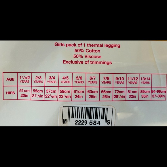 English Marks & Spencer Thermal underwear leggings & vest set Junior Girls 13-14 - Picture 8 of 8